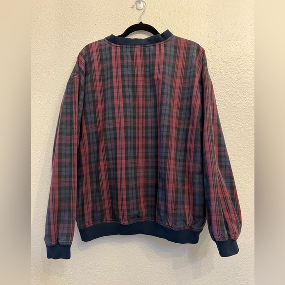AM Player Plaid Golf Pullover Windbreaker Jacket Conklin Players Club Size L - Picture 2 of 3